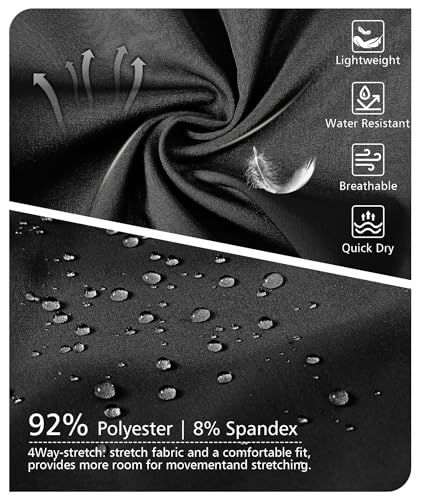 Zoofly Men's Black Athletic Jogger Pants - Breathable, Quick Dry, Water Resistant, Large