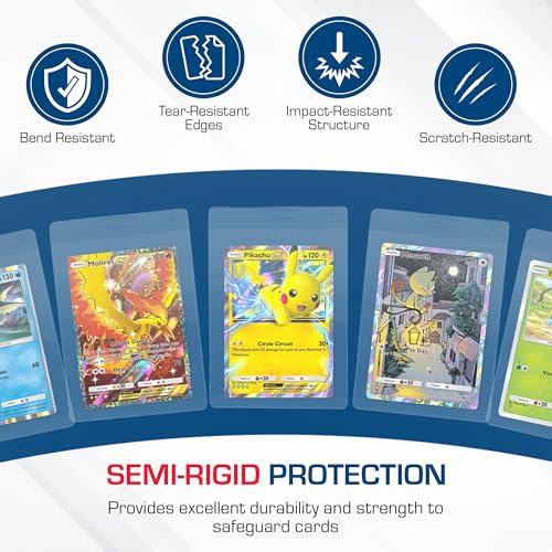 50 Pack BCW Semi-Rigid Card Holders for Standard Trading Cards Up to 35 PT Variation of THIS listing