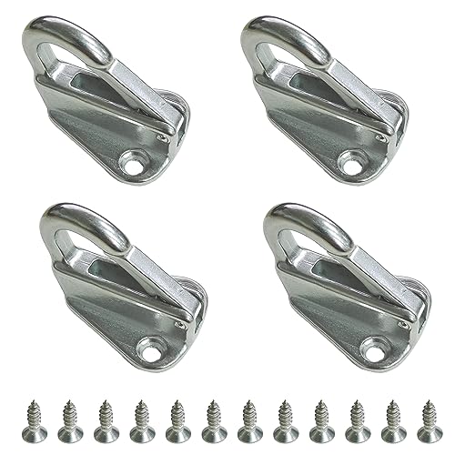 316 Stainless Steel Boat Fender Hanger Hooks – 4 Pack Heavy-Duty Safety Clip Snap Attach