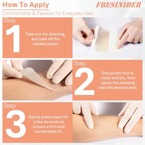 Hydrocolloid Wound Dressing - 4" x 4" - 10 Pack Self-Adhesive Bandages