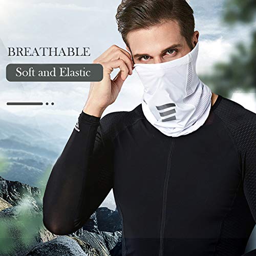 UV Protection Adjustable Cooling Neck Gaiter - White