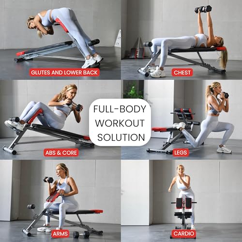 Adjustable Weight Bench & Roman Chair - Multi-Functional Home Gym