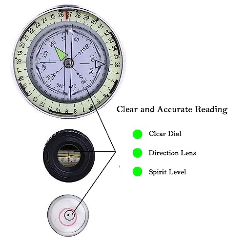 Hiking Compass for Survival - Water-Resistant Pocket Compass - Navy