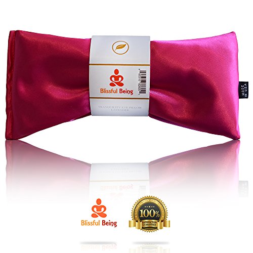 Lavender Eye Pillow - Hot or Cold Weighted Satin Mask - Hot Pink