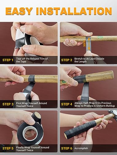 15FT Self-Fusing Silicone Grip Tape for Handles, Non-Slip Sports & Equipment