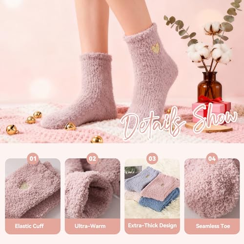 Cozy Fluffy Non-Slip Fuzzy Socks for Women - One Size / Grey