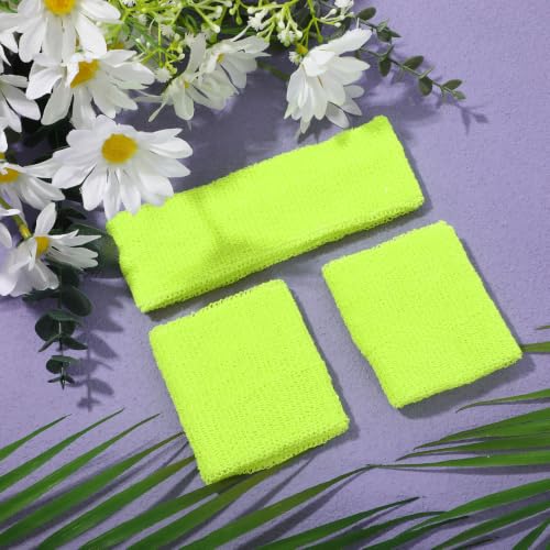 Knitgrip 3 Pack Neon Sweatbands Set Headband Wristband
