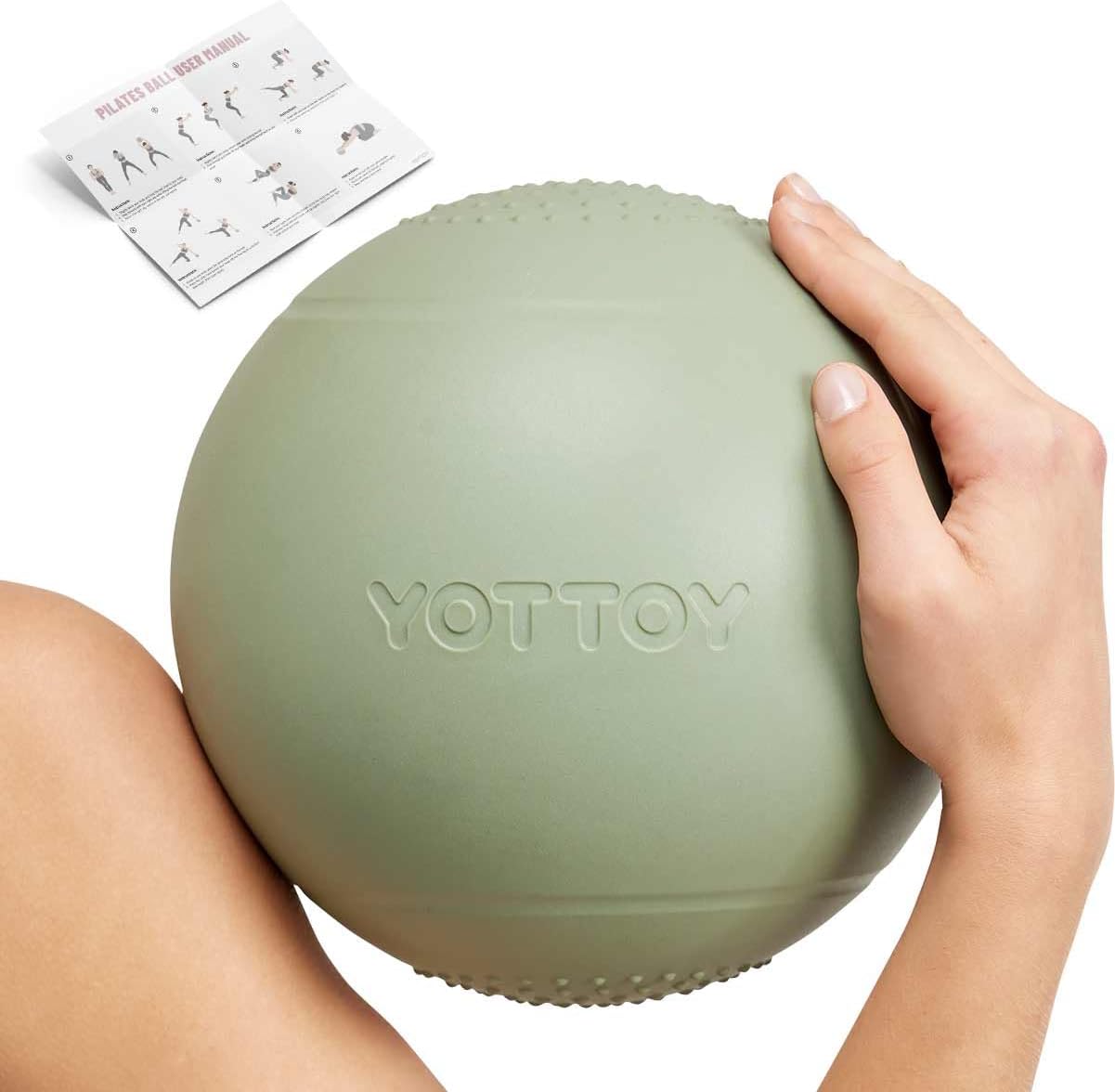 YOTTOY 9-Inch Pilates Ball - Anti-Burst Small Exercise Ball for Yoga, Stability & Home Workouts