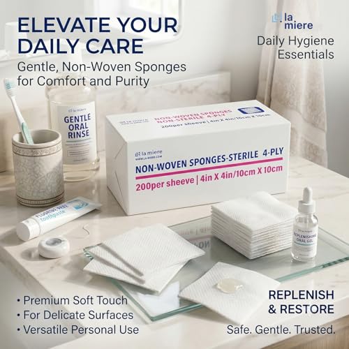 200 Pack Non-Sterile 4"x4" Non-Woven Medical Sponges - 4-Ply