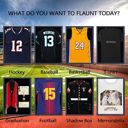 Jersey Frame Display Case - Black Shadow Box with UV Protection