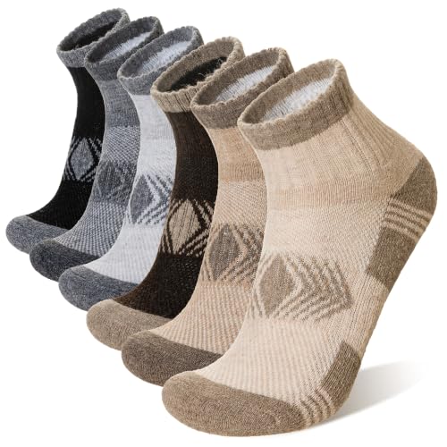 Velice Women's Merino Wool Quarter Ankle Hiking Socks - Medium Brown, Comfortable Outdoor Footwear