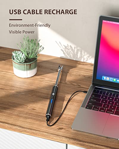 Rechargeable Electric Candle Lighter with Long Gooseneck - Black