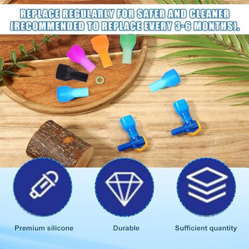 5Pcs Multicolored Bite Valve Replacement Kit with Shutoff Valve
