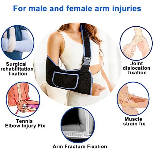 VISKONDA Black Medium Arm Sling Shoulder Immobilizer Support Brace for Shoulder Injury