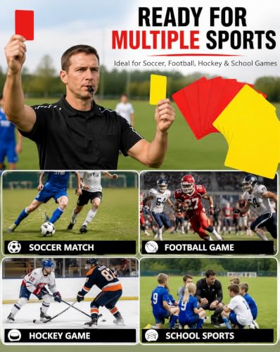 10-Piece Professional Referee Cards Set - 5 Red & 5 Yellow