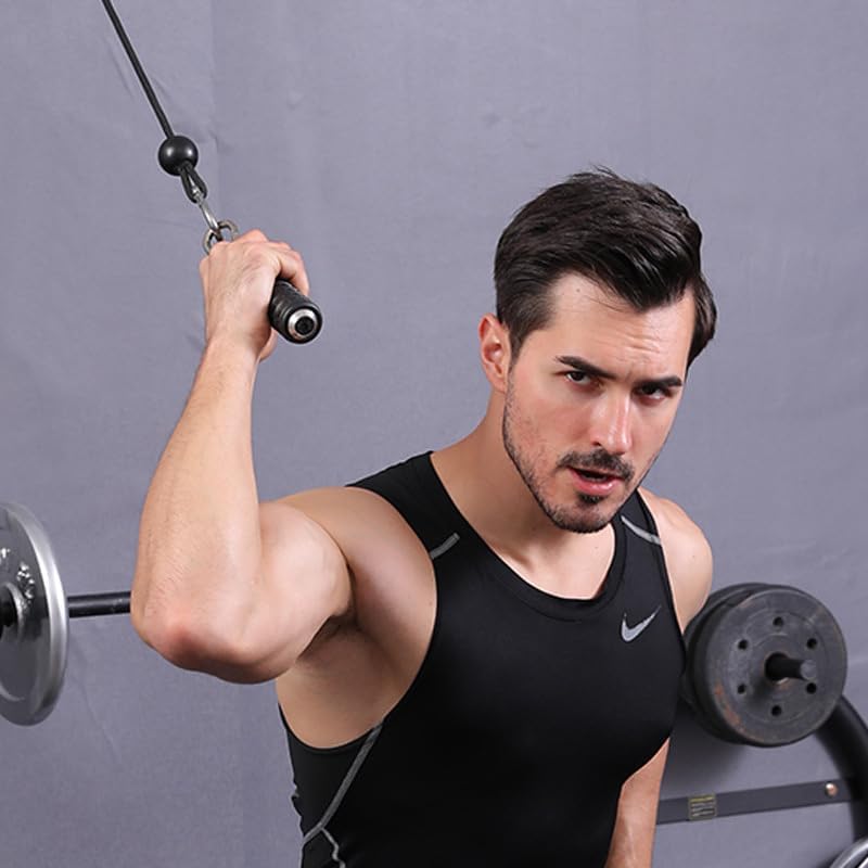 Skiennix Ergonomic Tricep Rope Handle - Fitness Cable Attachment for Home Gym | LAT Pull Down Bar