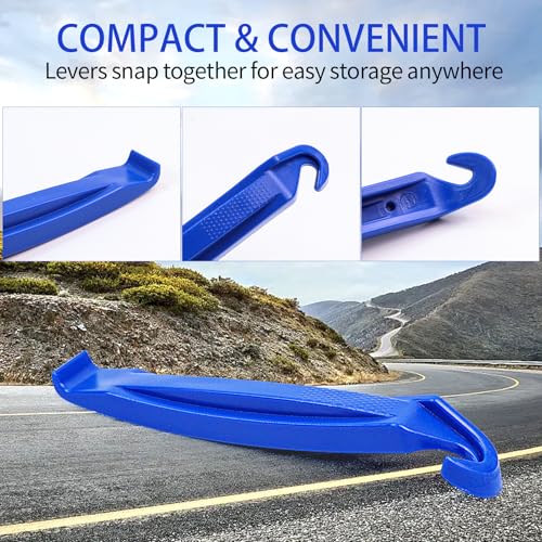 Bicycle Tire Levers - Durable Ergonomic Bike Repair Tool - 3 Pack Blue