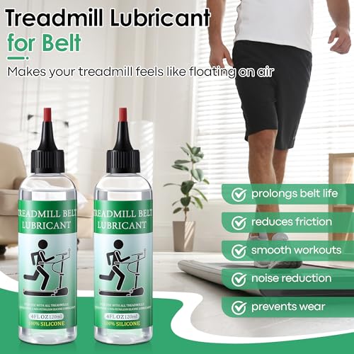Treadmill Lubricant - 100% Silicone Oil, 8oz with Application Tubes