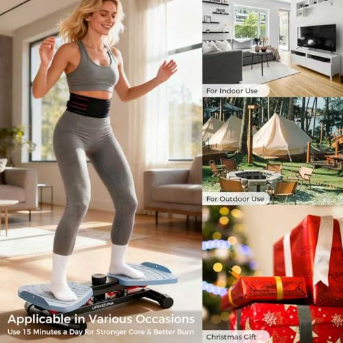 Ab Twister Board - 350 lbs Capacity, Ultra-Quiet Home Gym - Black