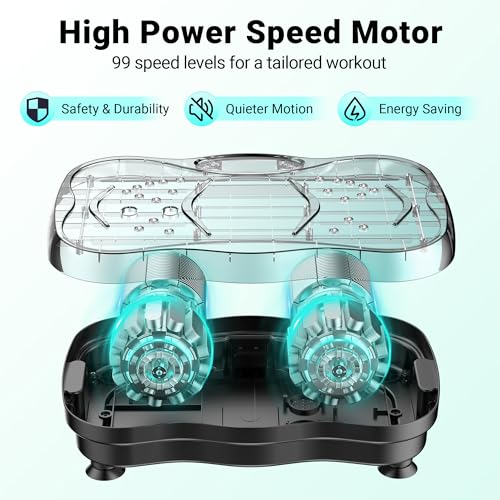 Vibration Plate Exercise Machine - 450lbs Capacity, Bluetooth, 99 Speed Levels