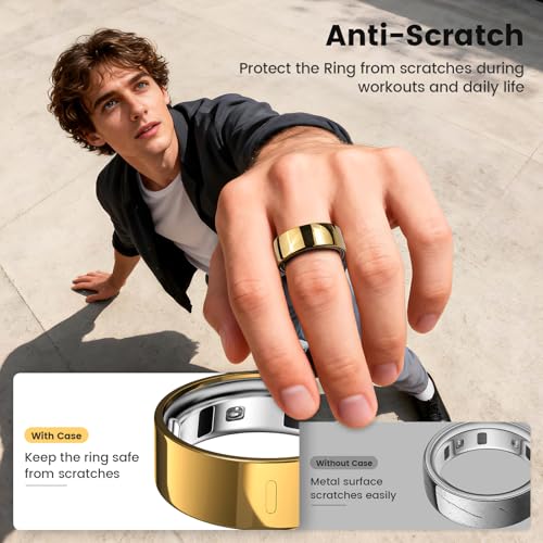 TPU Ring Cover for Oura Ring Gen 4/3 - Gold, Size 8 (3 Pack)