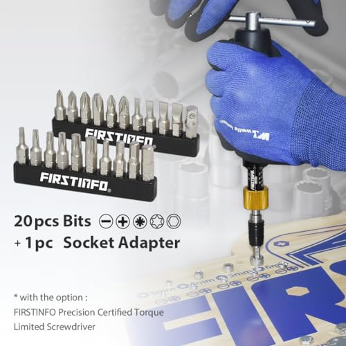 FIRSTINFO H5199A Screwdriver Bit Set | S2 Alloy Steel | 1/4" Hex Head 25mm Long, 21 Pieces with Phillips, Hex, Star, Flat