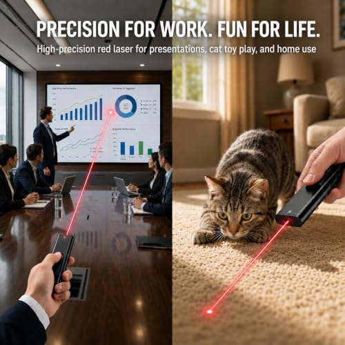 Dikotra X9 Pro Ultra Flat Pocket Flashlight with Red Laser, Black