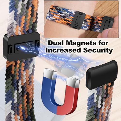 Braided Magnetic Bands for Fitbit Versa 4/3 & Sense 2/1 - Black