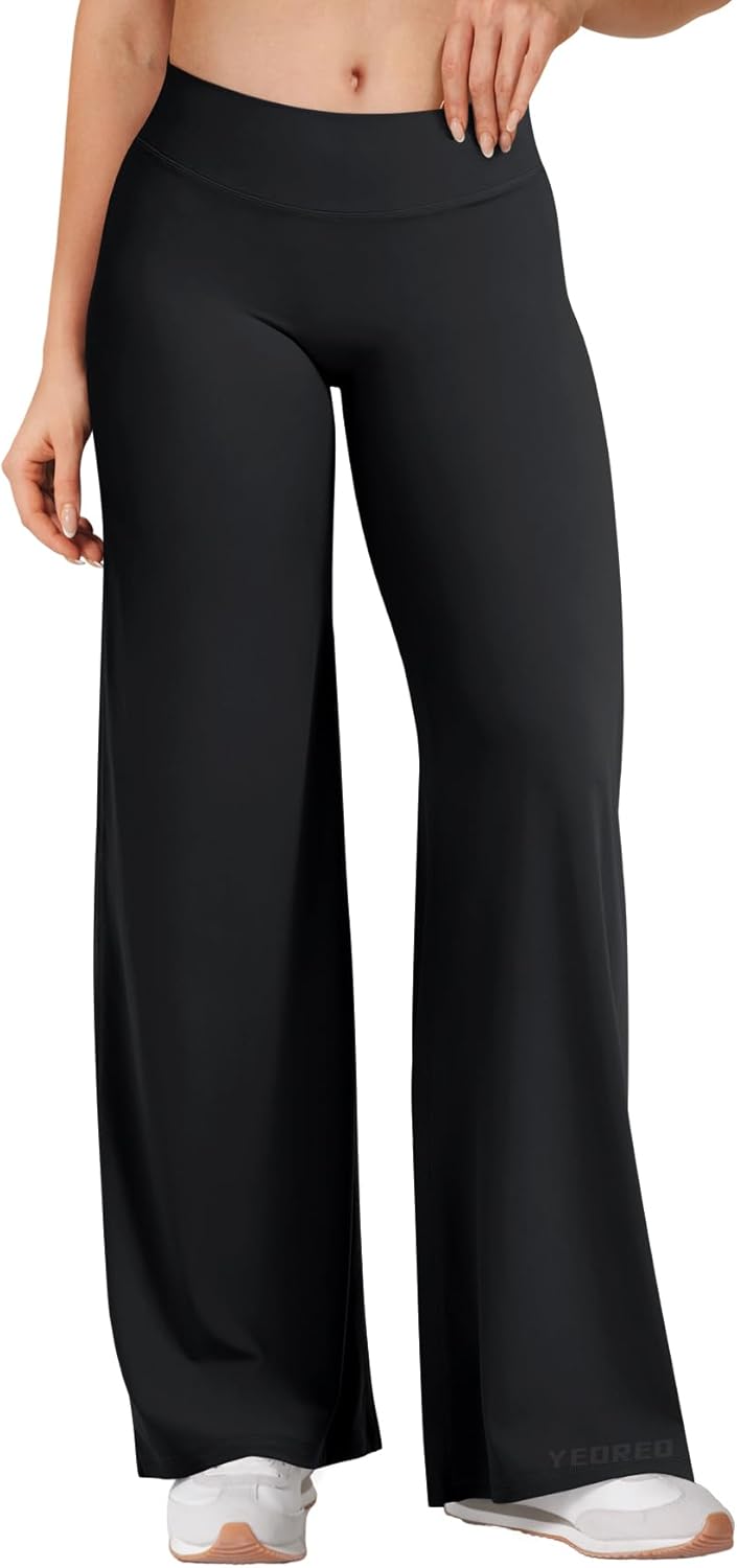 YEOREO Women's Low Rise Workout Leggings - No Front Seam | 31.5" Wide Leg VitaWeave Yoga Pants