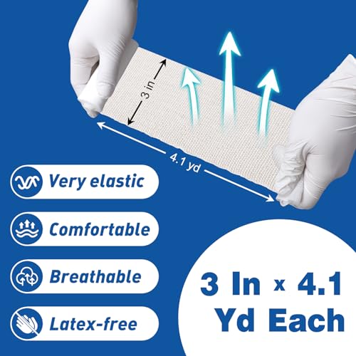 25 Pack Gauze Rolls Bandages - 3in x 4.1 Yards, Premium Medical Supplies