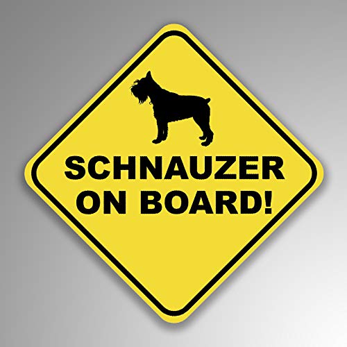 Schnauzer On Board Vinyl Decal Sticker - 4-Inch Weatherproof 2-Pack