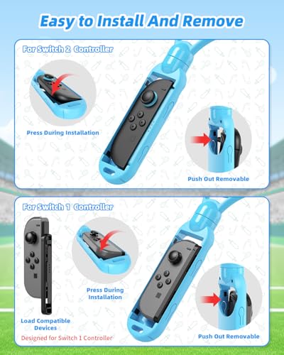 Tennis Rackets for Nintendo Switch 2 Joy-Con - Blue/Orange