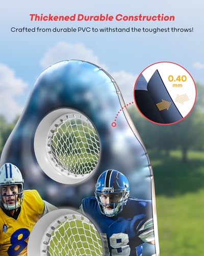 Inflatable Football Target with Water-Filled Base - Dual Pocket Design