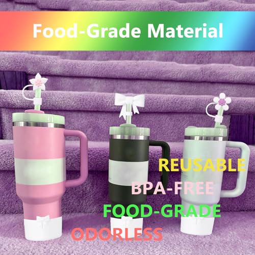 Silicone Tumbler Accessory Set: Handle Strap, Straw Covers & Boot - White