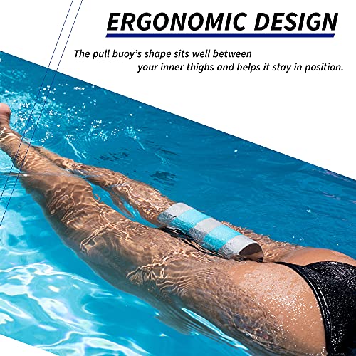 EVA 5-Layer Pull Buoy Leg Float - Pool Training Aid - Black with Blue