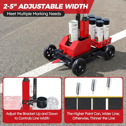 Heavy Duty Line Striping Machine - 3-in-1 Adjustable Width