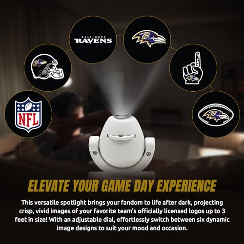 Baltimore Ravens LED Mini Spotlight Projector - Adjustable & Portable