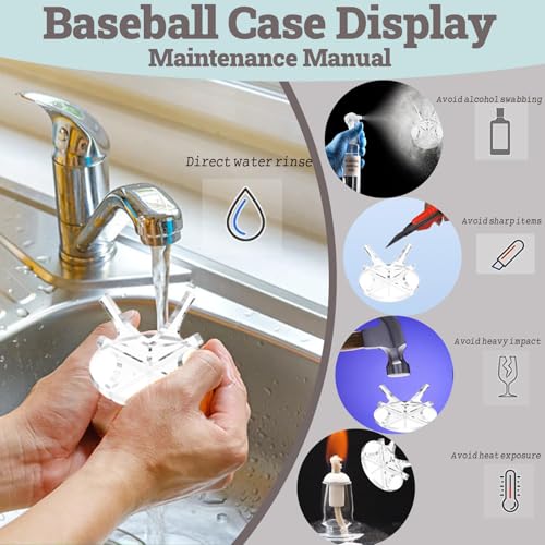 Acrylic Baseball Display Holder Case - 2 Pack for Sports Balls