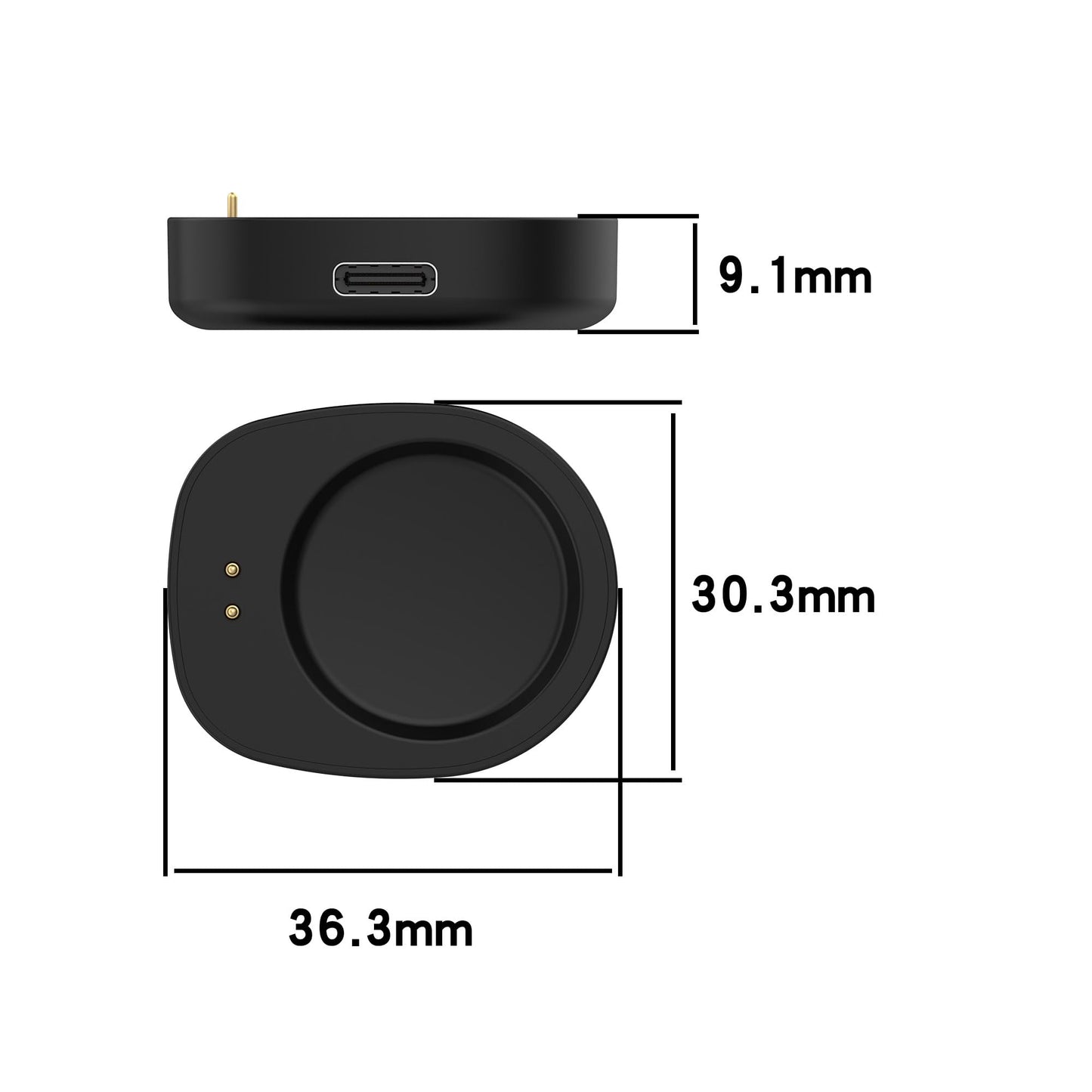 Compatible with Amazfit Helio Strap Charger Adapter, Charging Type-C Female Adapter Charger Converter fit for Amazfit Helio Strap Accessories (Black&Black)