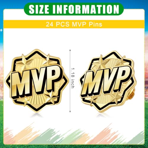 MVP Champion Pins Bulk with Butterfly Clasp - 24 Classic MVP