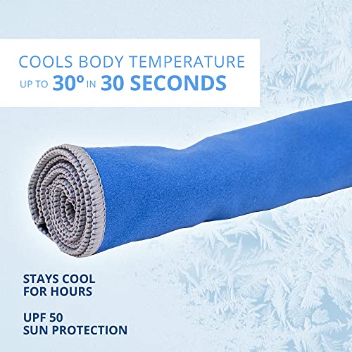 Cooling Towel for Face and Neck - Instant Relief Microfiber, 33"x10.5"
