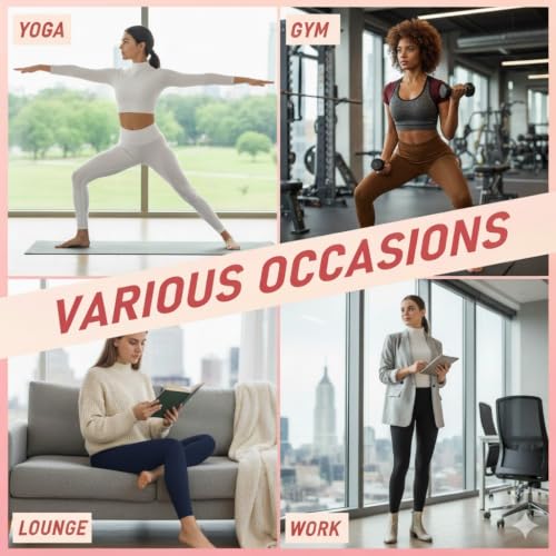 High-Waisted Yoga Leggings with Pockets - Full Length Black L/XL