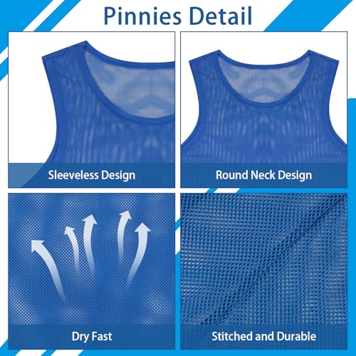 Soccer Pinnies Scrimmage Vests - 12 Pcs Lightweight Mesh Jerseys