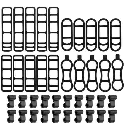 Silicone Bicycle Light Straps - 40 Pcs Multi-Size Set