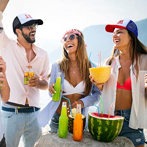 Jiuguva 4 Pcs Funny Pee in Pools Hats - Adjustable Retro Trucker Caps for Pool & Summer - One Size Multi Color