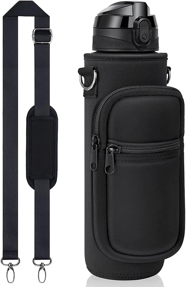 Skiennix Water Bottle Carrier - Versatile Crossbody Sling Bag with 2 Pockets for Hiking & Travel