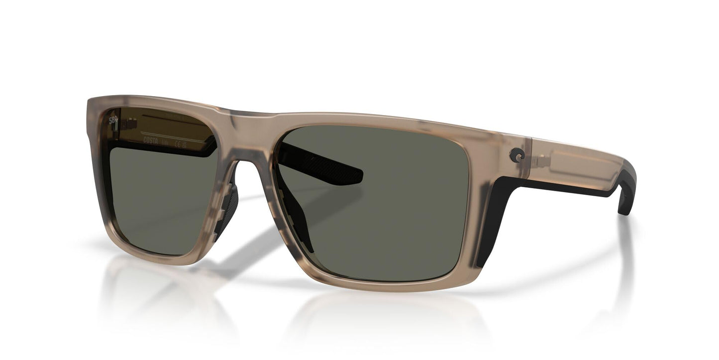 Costa Del Mar Lido Sunglasses, Matte Brown Smoke/Grey 580G, 57 mm