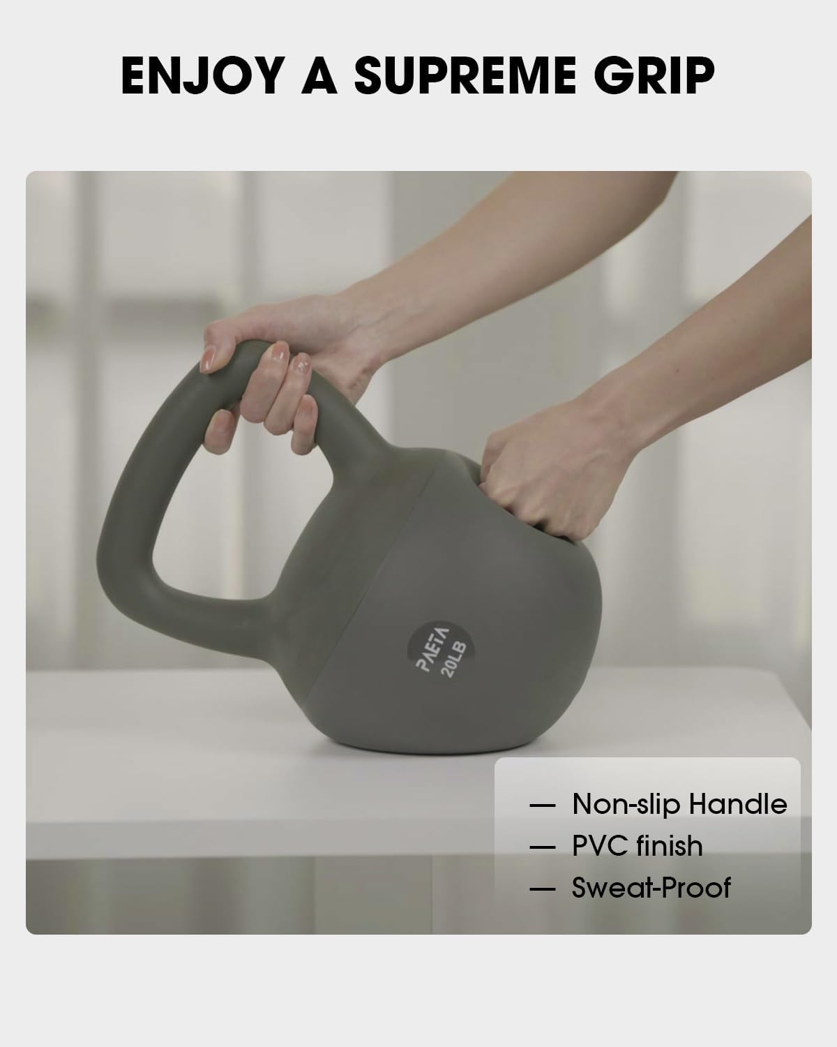 PAETA Soft Kettlebell - Anti-Slip Grip & Wide Handle Design for Home Fitness | 10lbs, 15lbs, 21lbs