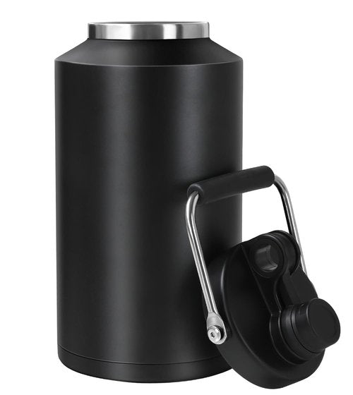 GAGANIU Spout Lid for Hydro Flask Wide Mouth Sport Water Bottles, Replacement Lids for 128oz Wide Mouth Insulated Bottles with Handle Easy to Carry (Black)