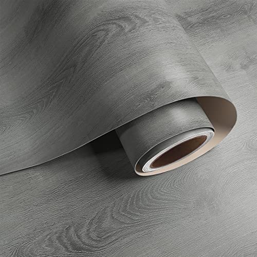VaryPaper Rustic Grey Wood Contact Paper 15.7"x78.7" Wood Wallpaper Peel and Stick Countertops Waterproof Self Adhesive Wood Vinyl Wrap Removable Wallpaper for Cabinets Desk Counter Top Stick Paper